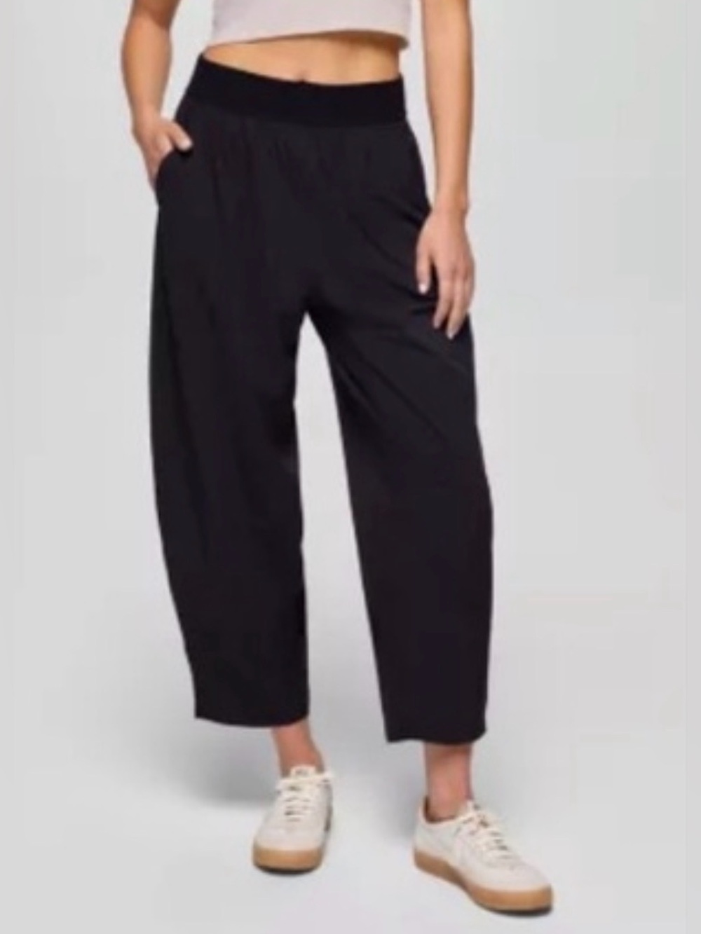 PRANA High-Rise Black Elastic-Waist Jogger Pants